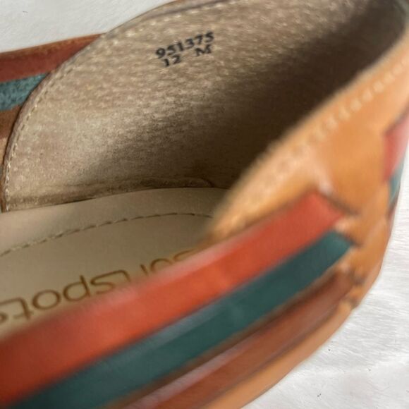 SoftsSpots leather multi color woven slip on sandals size 12M - Picture 9 of 9